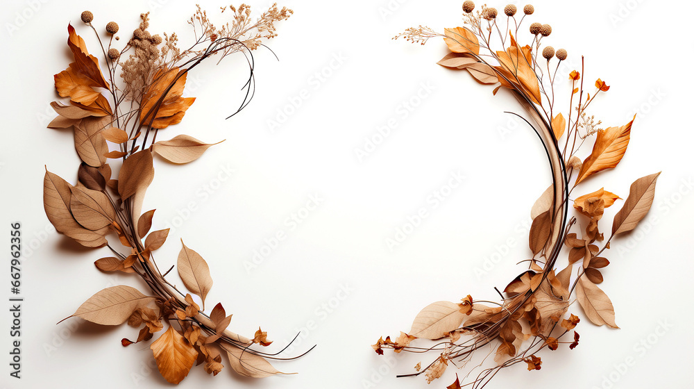 Frame made by dry leaves