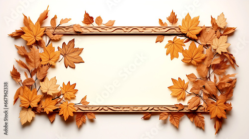 Obraz na płótnie Frame made by dry leaves w salonie