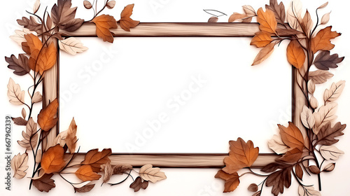 Obraz na płótnie Frame made by dry leaves w salonie