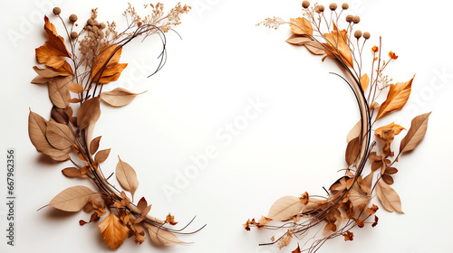 Obraz na płótnie Frame made by dry leaves w salonie