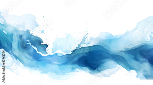 Fototapeta ocean water wave copy space for text. Isolated blue, teal, turquoise happy cartoon wave for pool party or ocean beach travel. Web banner, backdrop, background graphic 