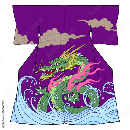 龍柄の着物