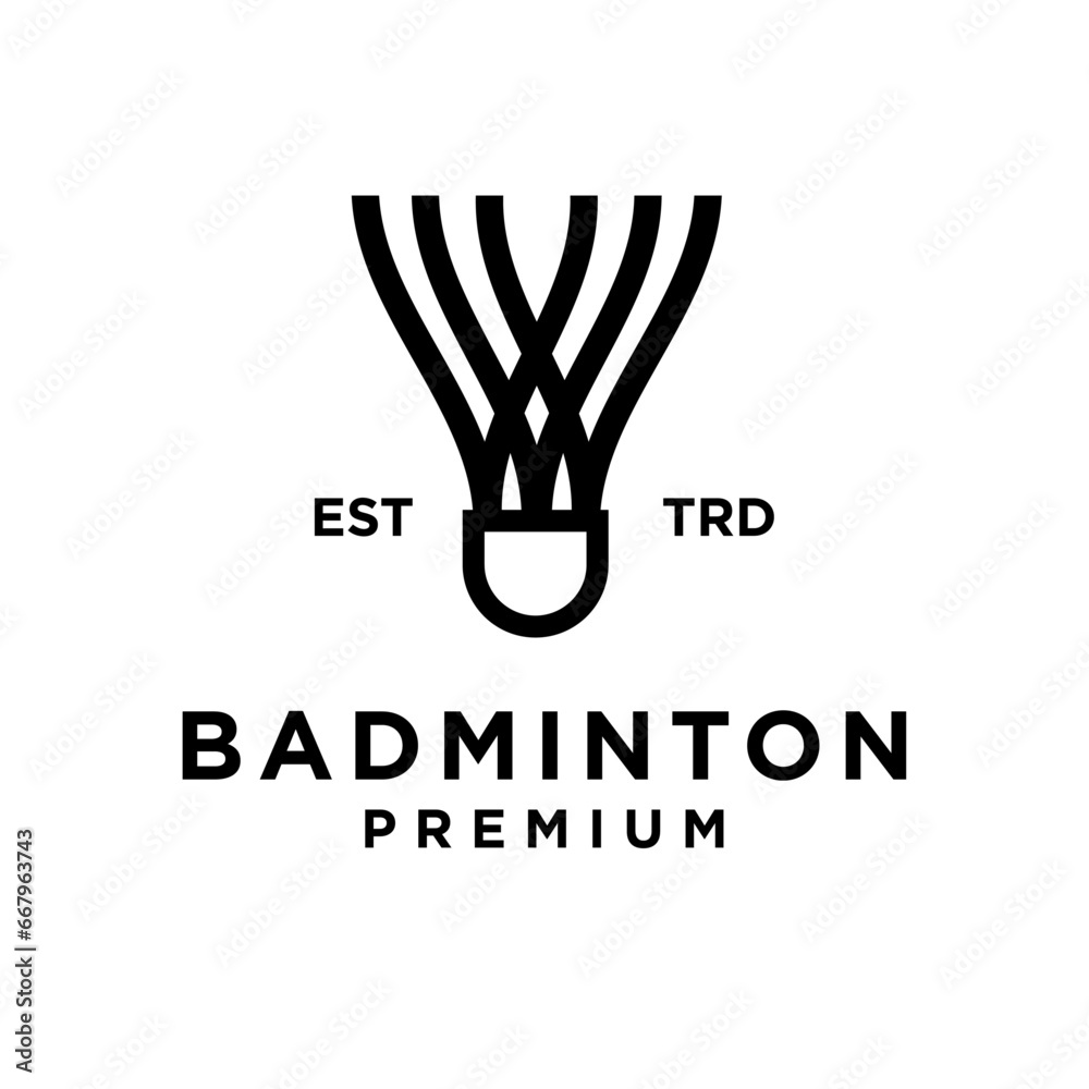Badminton abstract logo icon design illustration Badminton abstract logo icon design illustration