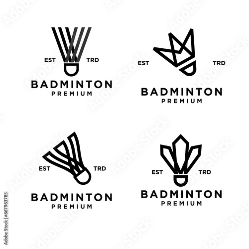 Badminton abstract logo icon design illustration