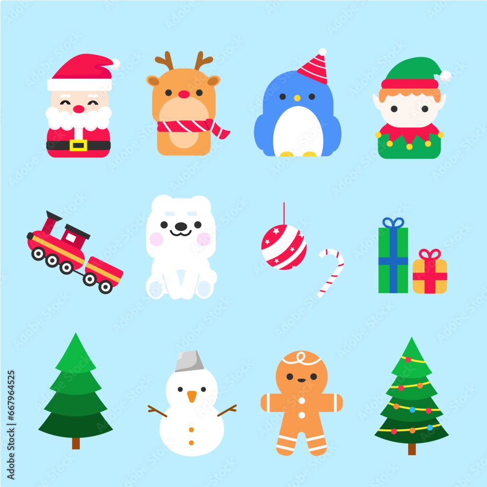 Chrismas set cartoons design Chrismas set cartoons design