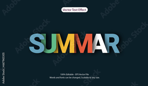 summer colorful editable text effect. vector