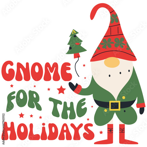 Gnome for the Holidays, Christmas Retro Design