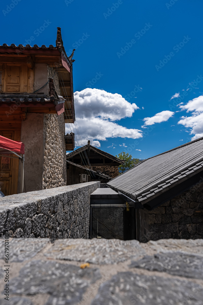 Gravel buildings in Yuhu Village, Lijiang City, Yunnan Province Gravel buildings in Yuhu Village, Lijiang City, Yunnan Province