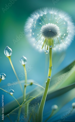 dandelion seeds in the wind.
