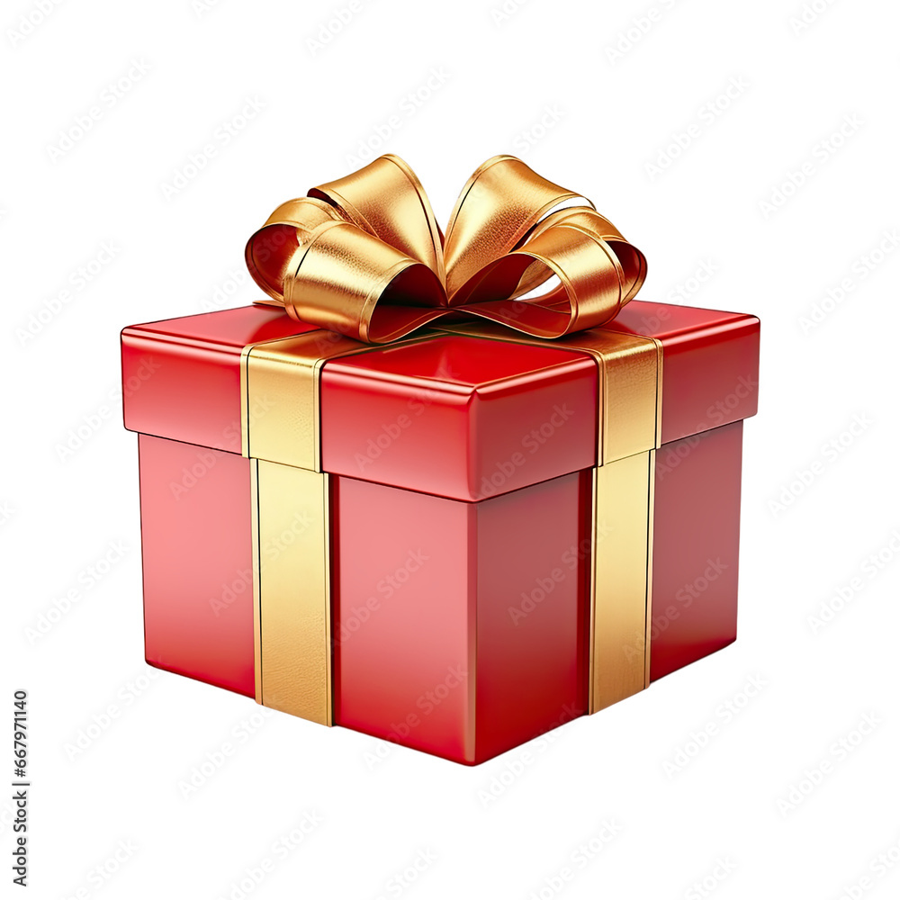 Red gift box isolated on transparent background Red gift box isolated on transparent background