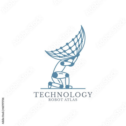 Atlas Robot Technology logo, simple and modern. Suitable for any industry.
