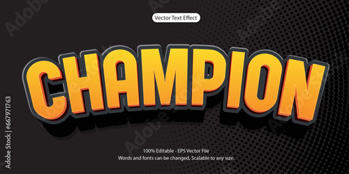 yellow black editable text effect. vector