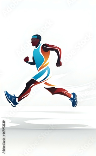 a vector illustration of a running man.