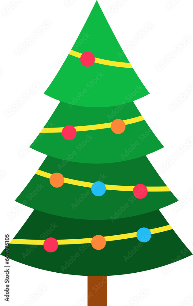 Christmas tree with decorated lights Christmas tree with decorated lights