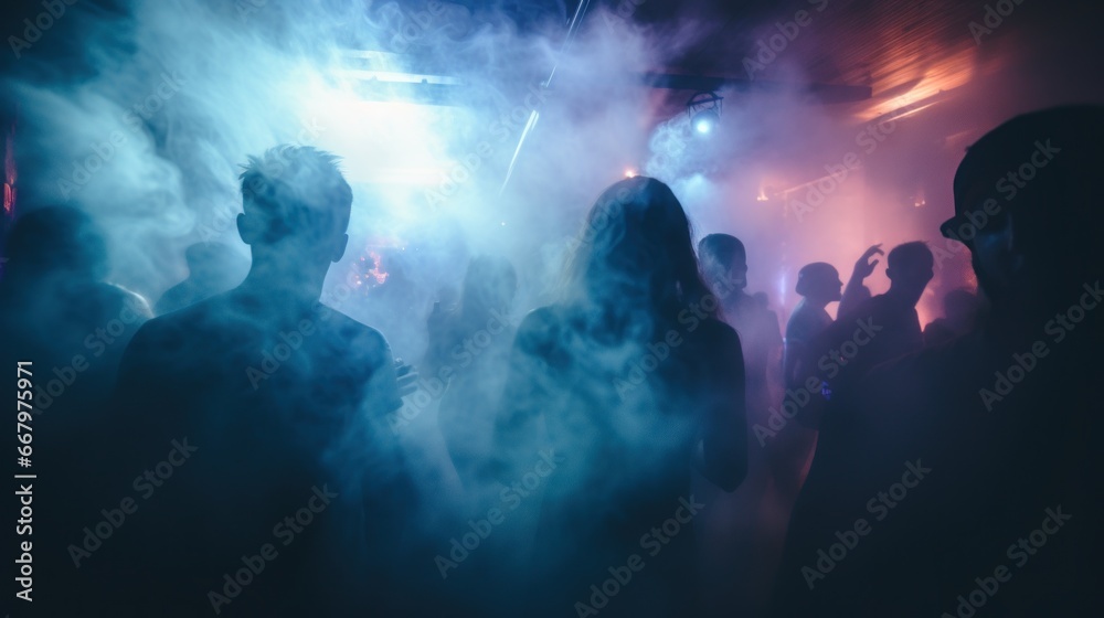 Abstract blur group of people celebrating Halloween Abstract blur group of people celebrating Halloween
