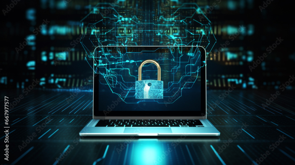 Cyber security concept with protective lock and digital global infrastructure, internet of things antivirus protection Cyber security concept with protective lock and digital global infrastructure, internet of things antivirus protection