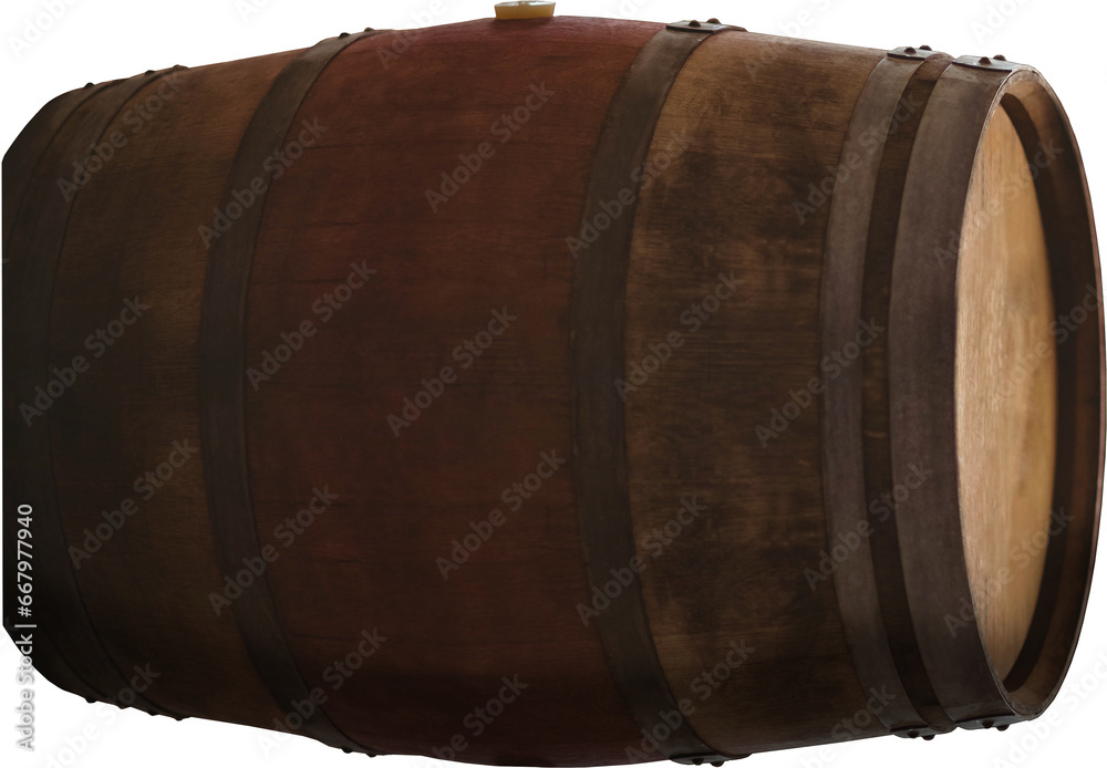 Digital png illustration of wooden barrel on transparent background