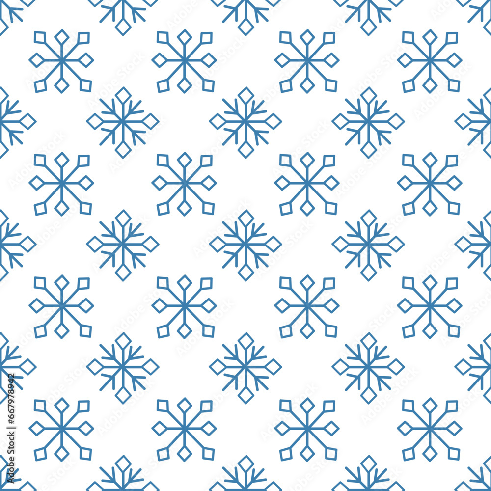 Simple Winter and Christmas seamless pattern with Snowflakes. Vector flat. Simple Winter and Christmas seamless pattern with Snowflakes. Vector flat.