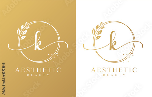 Letter K Beauty Monogram Logo