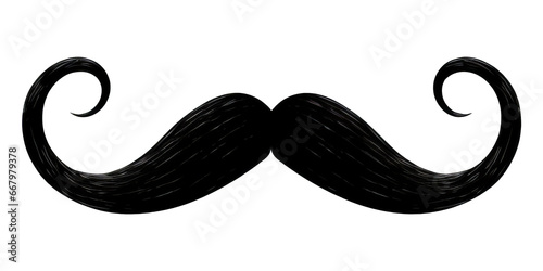 Black moustache isolated on isolated background