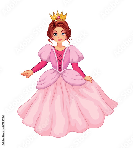 Cute Beautiful Princess in Pink Dress