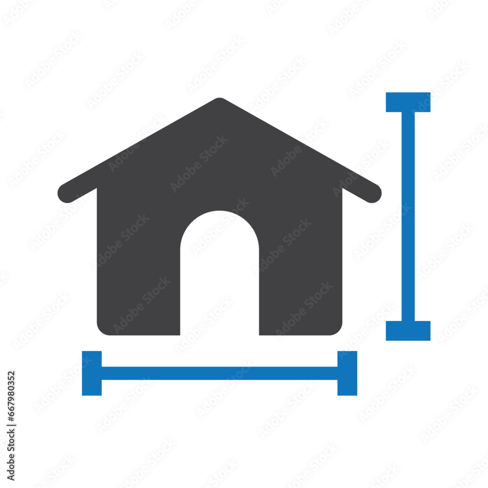 House dimensions vector icon