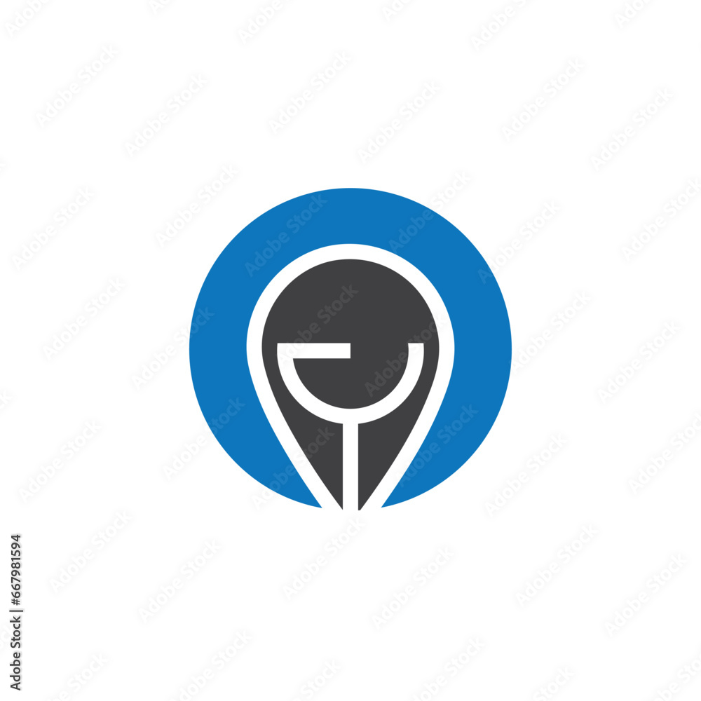 Map pin location icon logo design