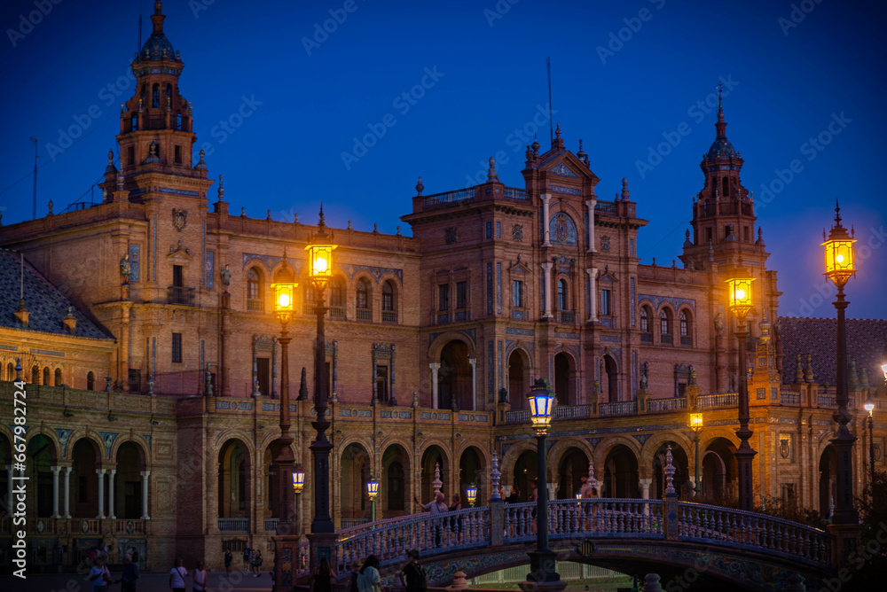 Fototapeta premium Sevilla, detalles de la plaza de espana, Andalucía, España