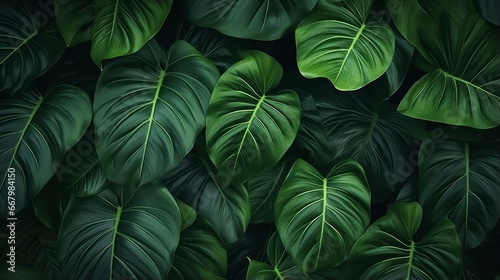 lush tropical green leaf texture - vibrant nature background