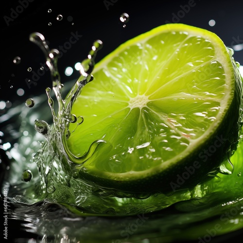 Lime Splash in Water Macro Close-Up © Cydonian Studios
