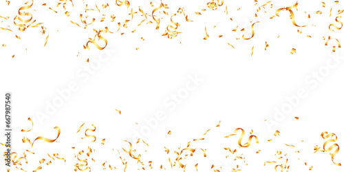 Golden confetti and tinsel celebration, holiday, birthday, party and anniversary