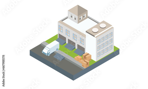 Stylish modern isometric vector Factory.on white background.3D design.isometric vector design Illustration.