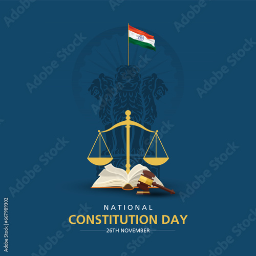 Constitution Day of India and National Constitution Day. Creative vector illustration. photo