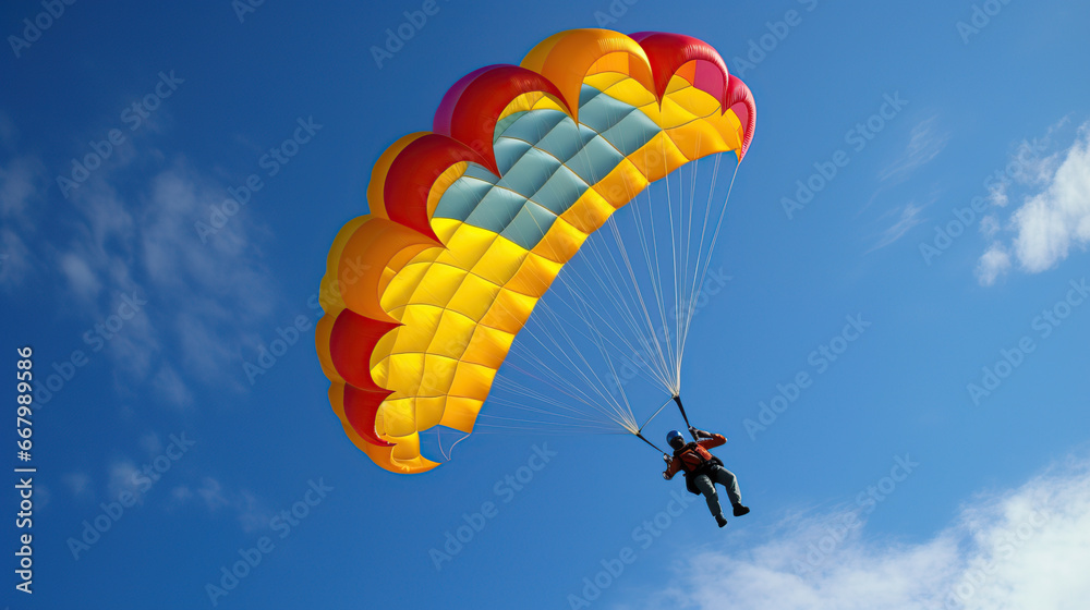 paragliding in the sky