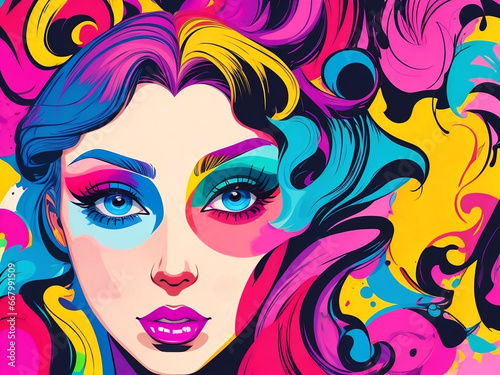 Beautiful women's design mixed with all colors, lovely background