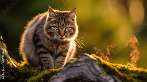 forest cat. cat in the forest.