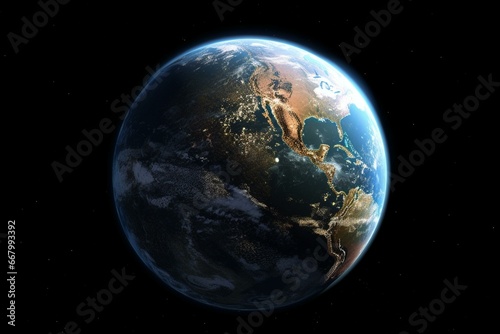 Earth's orbit. Generative AI © Tova