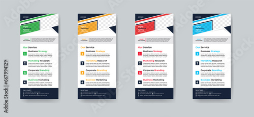 Modern creative corporate business dl flyer or rack card layout concept background flyer brochure cover template for grow up your business to the next level