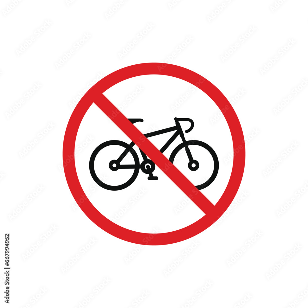No bicycle icon sign symbol isolated on white background No bicycle icon sign symbol isolated on white background