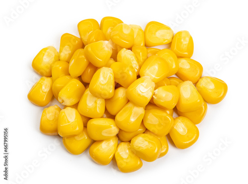 corn grains isolated on white background