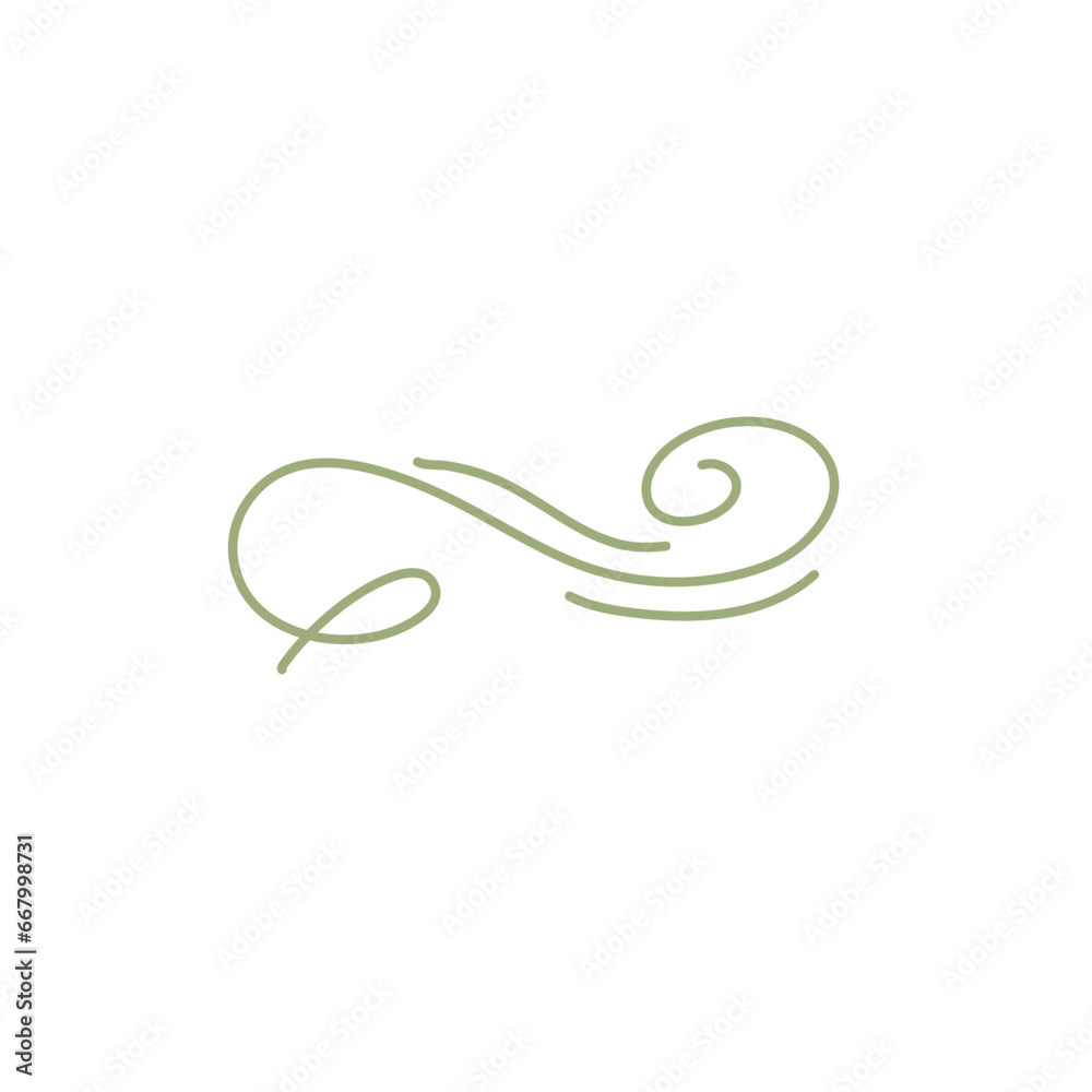 Vector doodle ink pen calligraphy flourish 