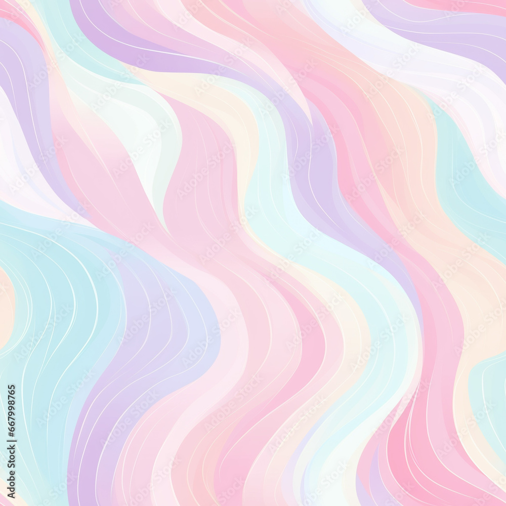 Cotton Candy Swirls Pastel Seamless Pattern Background