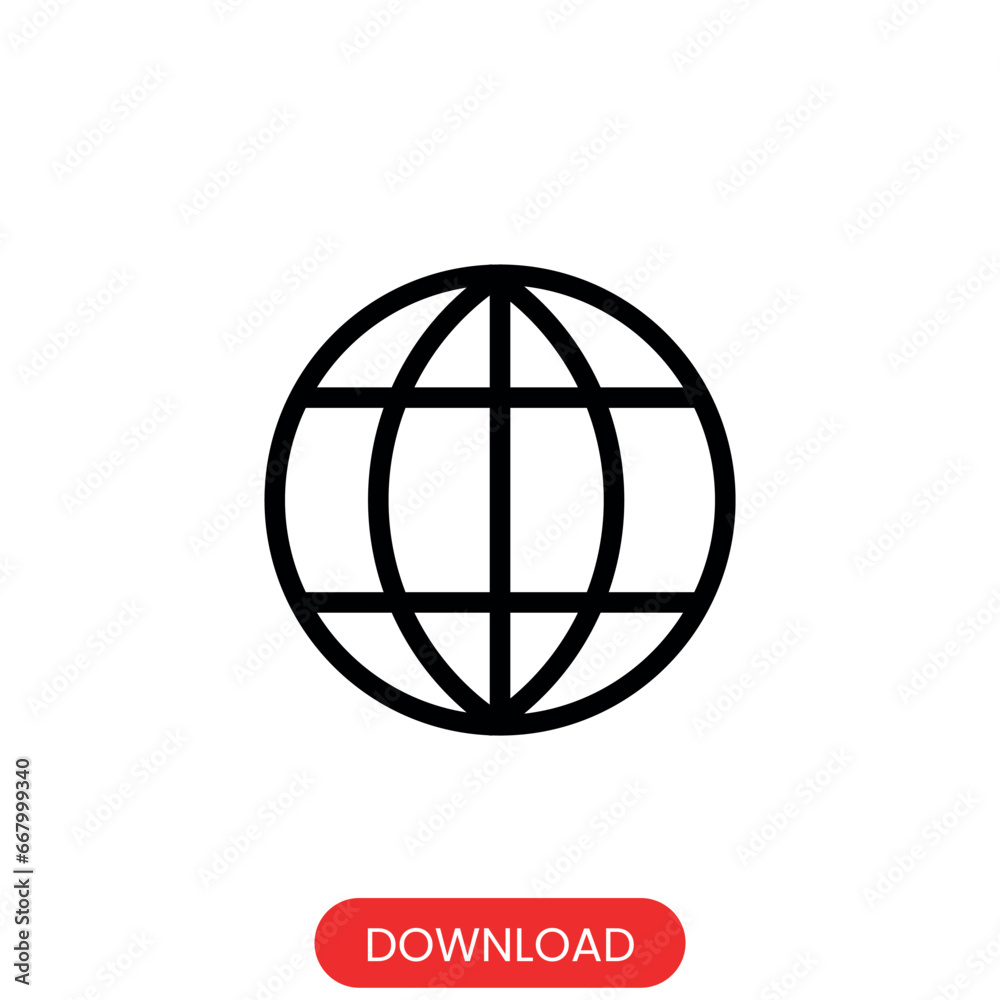 Globe line vector icon. isolated white background Globe line vector icon. isolated white background