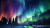 The mesmerizing dance of the northern lights, colors weaving across the polar sky.