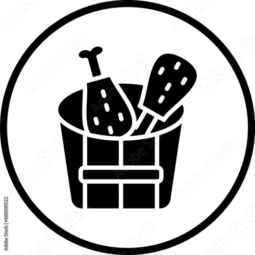 Vector Design Chicken Bucket Icon Style