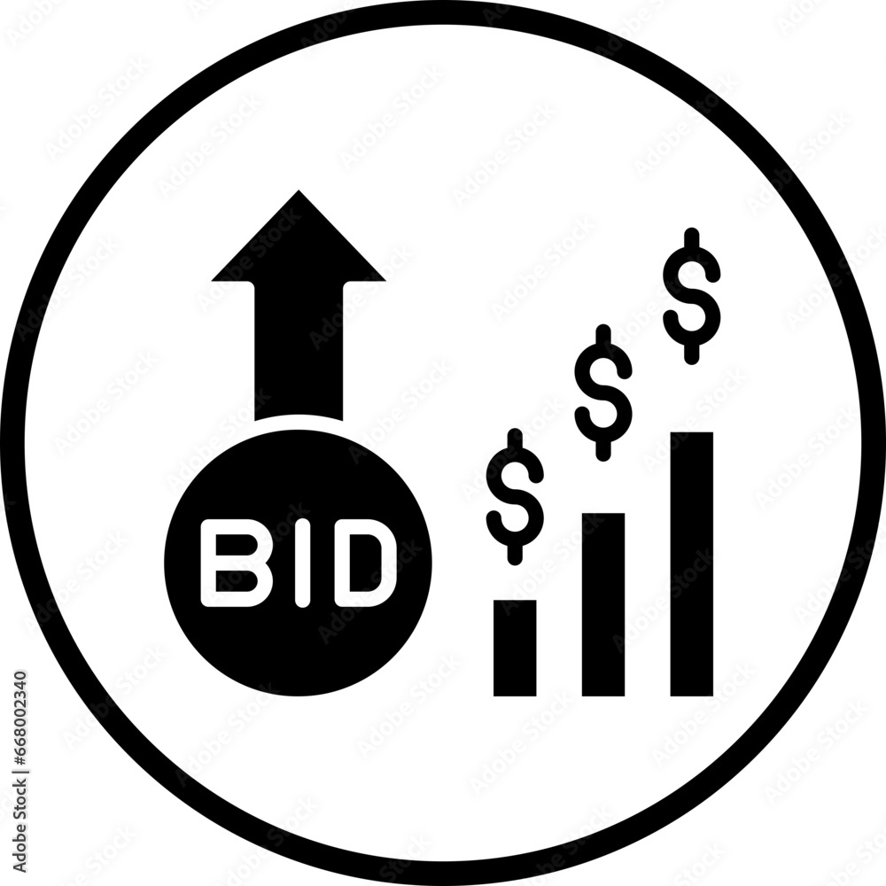 Vector Design Bid Increment Icon Style