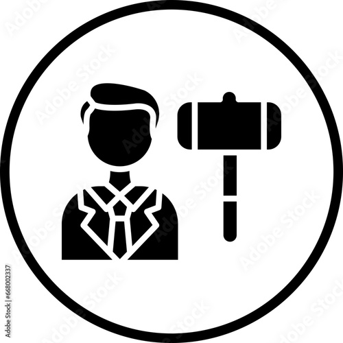 Vector Design Auctioneer Male Icon Style