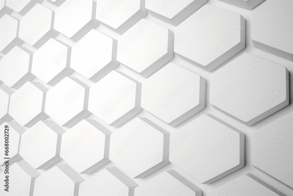 Fototapeta premium hexagonal white background with many different shapes