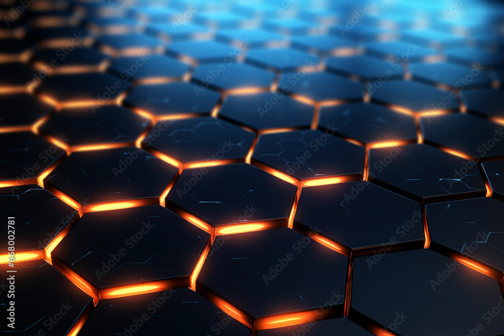hexagonal background with glowing blue lights hexagonal background with glowing blue lights