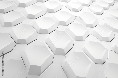 hexagonal white background with many different shapes